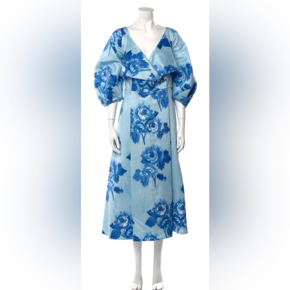Never worn Emilia Wickstead “Gabby” moire floral coat dress size UK 16/US 12